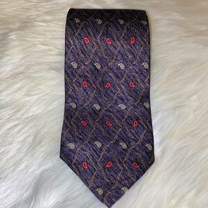 VNTG 1980’s OTTIMO 18 VIA Roma Mens Geometric Bandana Print Neck Tie 56”x 4”
